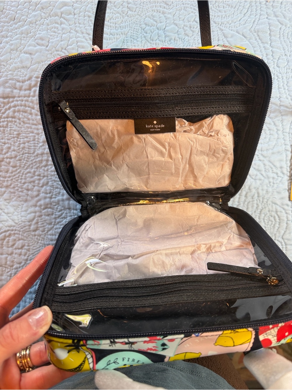 kate spade Multicolor Travel Sticker-Print Toiletry Bag - Picture 7 of 8